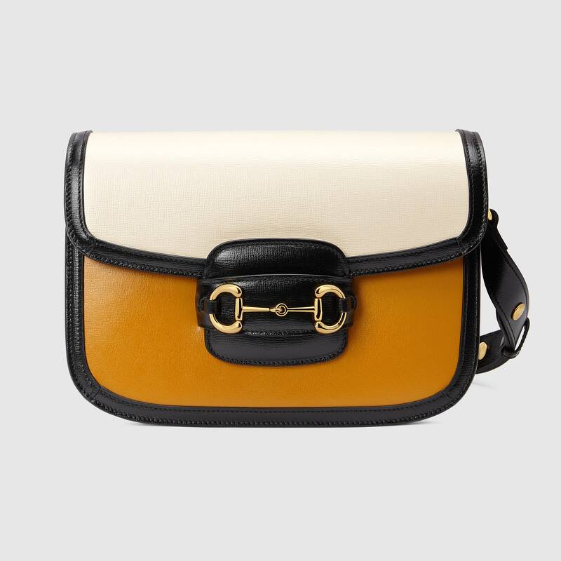 Gucci Horsebit 1955 Small Shoulder Bag 602204 Burnt orange and white